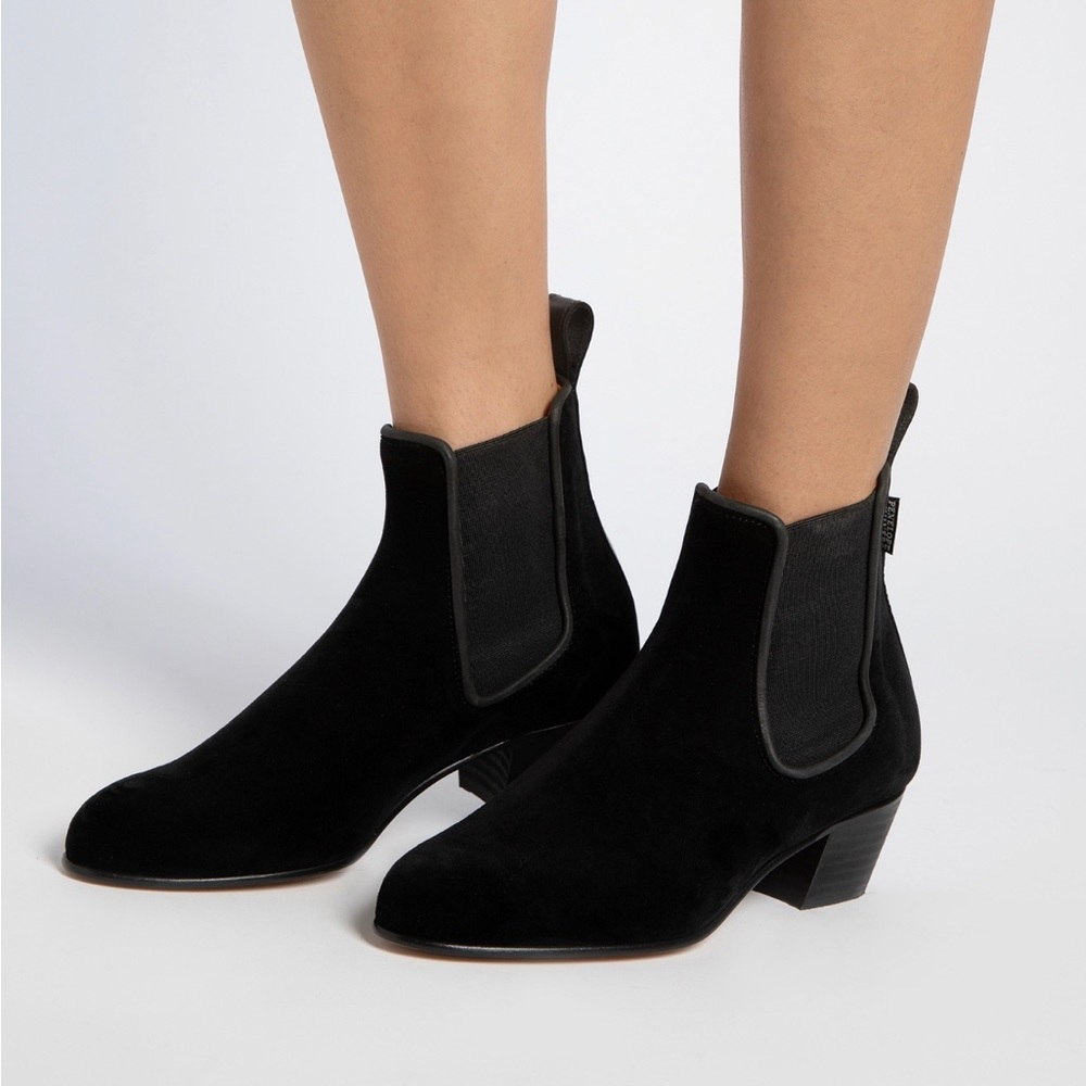 Penelope Chielvers Velvet booties retail $425